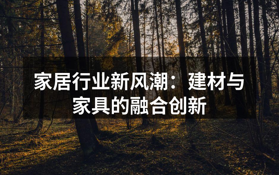 家居行业新风潮：建材与家具的融合创新