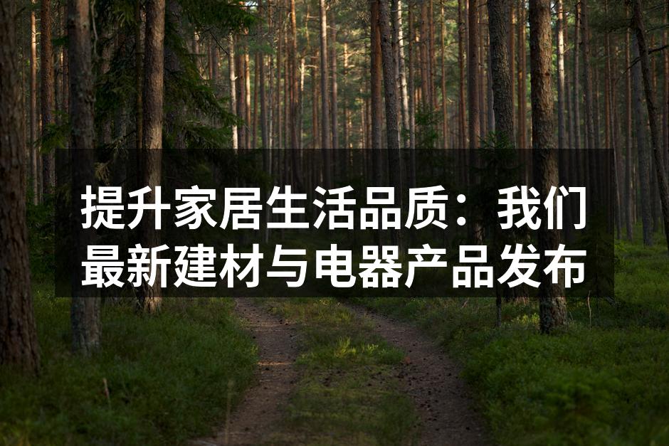 提升家居生活品质：我们最新建材与电器产品发布